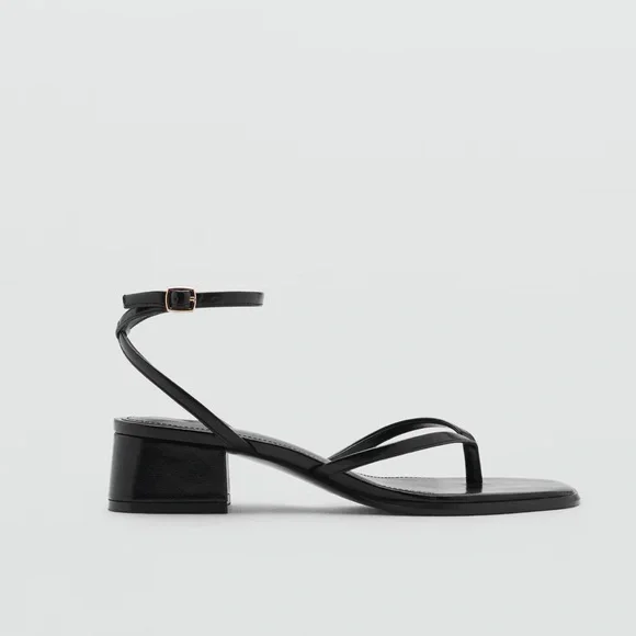 Mango Strappy Heeled Sandals in Black - Picture 1 of 2